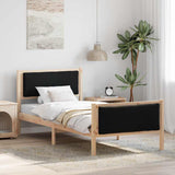 Bed Frame with Headboard Black 90 x 190 cm Fabric 878366