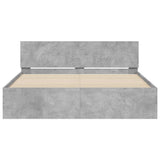 Bed Frame Concrete grey Engineered wood, Plywood King Size 3207605