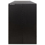 Quadruple Wheelie Bin Shed Black 274x80x117 cm Poly Rattan 319863