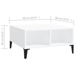 Coffee Table White 60x60x30 cm Engineered Wood 805986