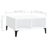 Coffee Table White 60x60x30 cm Engineered Wood 805986