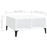 Coffee Table White 60x60x30 cm Engineered Wood 805986