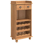 Wine Cabinet ASKIM Brown 57 x 37 x 114 cm Solid pine wood 4105442