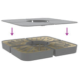 4 Piece Parasol Base Set for Cross Stand Parasol 100 kg PP 847447