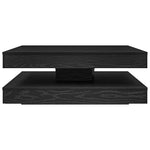 ZNTS Coffee Table 360-Degree Rotatable Black Oak 90x90x34.5 cm 3321352