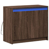 Sideboard with LED Brown Oak 72x34x61 cm Engineered Wood 852179