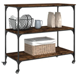 Kitchen Trolley Smoked Oak 102x50x95 cm Engineered Wood 842323
