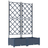 Garden Planter 2 pcs Grey 80 x 40 x 125.5 cm Plastic 42002860