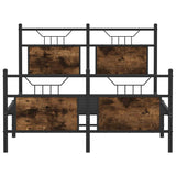 Bed Frame without Mattress Smoked Oak 120x190 cm Small Double Engineered Wood 4106758