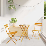 Garden Folding Chair Folding 2 pcs Mustard 42 x 46 x 82cm Metal 42002957