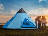 6 Men Tipi Tent with Carry Bag - Blue T3398P348695