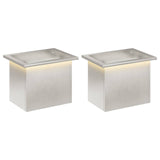 Garden Planter with LED 2 pcs Silver 30 x 40 x 30 cm 8008079