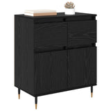 Sideboard Black Oak 60 x 35 x 70 cm Engineered Wood and Iron 881725
