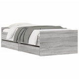 Bed Frame with Drawers without Mattress Grey Sonoma 90x190 cm Single 3207383