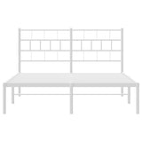 Metal Bed Frame without Mattress with Headboard White 150x200cm 355710
