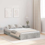 Storage Bed Frame Concrete grey 120 x 190 cm Engineered wood 3335328