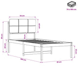 Bed Frame with Upholstered Headboard Natural and Light Grey 904455