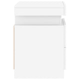 ZNTS Bedside Cabinet with LED Lights White 35x39x55 cm 836749