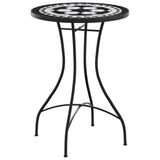 Mosaic Bistro Table Black and White 50x70 cm Ceramic 4003400