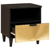 Bedside Cabinet with Drawer Black and Gold 40 x 33 x 46 cm 4017834