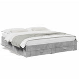 Bed Frame Concrete Grey Engineered wood, Plywood Super King 3280366