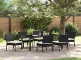 Garden Dining Set 7 pcs Cream Powder-Coated Steel 3379223