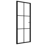 Interior Door ESG Glass and Aluminium 76x201.5 cm Black 151202