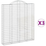 Arched Gabion Baskets 3 pcs 200x30x220/240 cm Galvanised Iron 3146237
