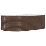 Garden Raised Bed Brown 212x140x68 cm Galvanised Steel 319095