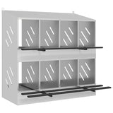 Chicken Nesting Box with 8 Compartments Galvanized Silver Metal 864350