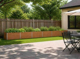 Raised Garden Bed Wood Brown 480 x 40 x 55 cm cold-rolled steel 8006284