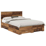 Bed Frame with Headboard Old Wood 135 x 190 cm Engineered Wood 3410911