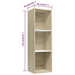 ZNTS Book Cabinet/TV Cabinet White and Sonoma Oak 36x30x114 cm Engineered Wood 800140