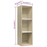 ZNTS Book Cabinet/TV Cabinet White and Sonoma Oak 36x30x114 cm Engineered Wood 800140