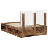 Bed Frame with Headboard Old Wood 135 x 190 cm Solid Pine Wood 3412504
