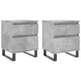 Bedside Cabinets 2 pcs Concrete Grey 40x35x50cm Engineered Wood 830693