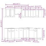 11 Piece Kitchen Cabinet Set Lyon" Artisan Oak Engineered Wood 3328576