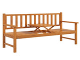 Wooden Bench with Liftable Middle Table, Outdoor Bench, Patio Loveseat for Porch, Garden, Seats 2-3 T3398P554346