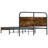 Bed Frame Without Mattress 120x190 cm Smoked Oak Engineered Wood 4100353
