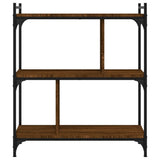 Bookcase 3-Tier Brown Oak 76x32x88 cm Engineered Wood 833934