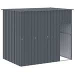 Dog House with Run Anthracite 214x865x181 cm Galvanised Steel 3189122
