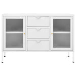 ZNTS Sideboard White 105x35x70 cm Steel and Tempered Glass 336077