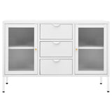 ZNTS Sideboard White 105x35x70 cm Steel and Tempered Glass 336077