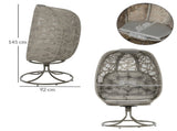 Swivel Egg Chair with Cushions, Foldable Basket Seat and Metal Frame, Indoor Outdoor Lounge Chair T3398P315977