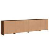 Sideboard with LED Lights Brown Oak 283x37x67 cm 3209022