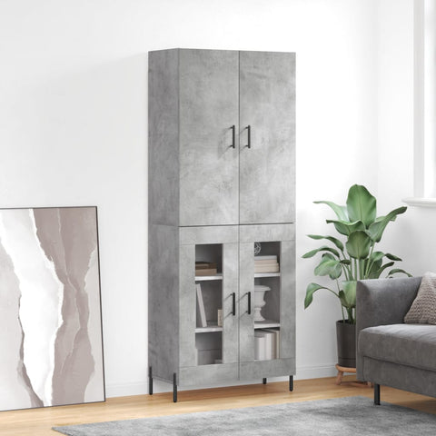Highboard Concrete Grey 69.5x34x180 cm Engineered Wood 3195743