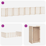 Dog Gate with Door Foldable 15 Panels 750 cm Poplar Wood 3155702