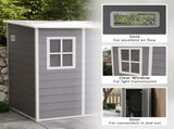 4'x5' Garden Storage Shed, Lean to Shed, Lockable Garden Shed with Window, Vent and Plastic Roof, T3398P313539