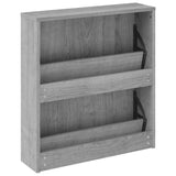 Shoe Cabinet with Mirror 2-Layer Grey Sonoma 63x17x67 cm 342633