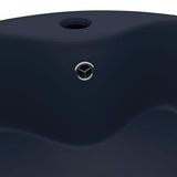 Luxury Wash Basin with Overflow Matt Dark Blue 36x13 cm Ceramic 147034